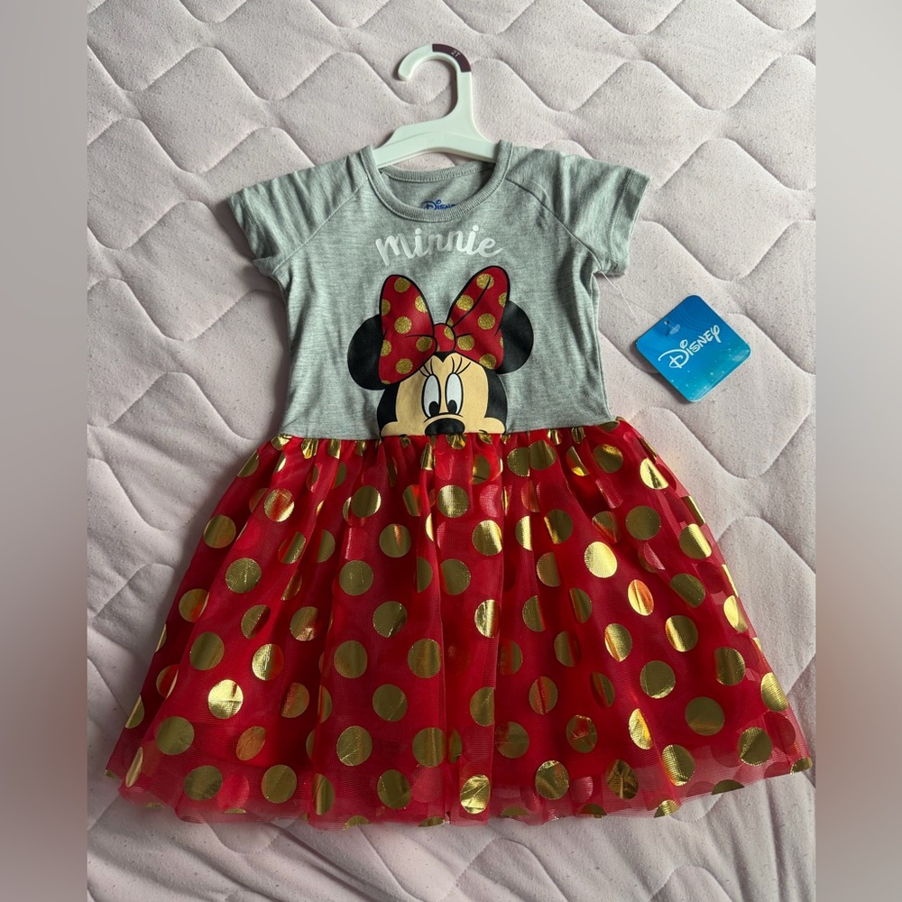 Disney Minnie Mouse Gray and Red Dress